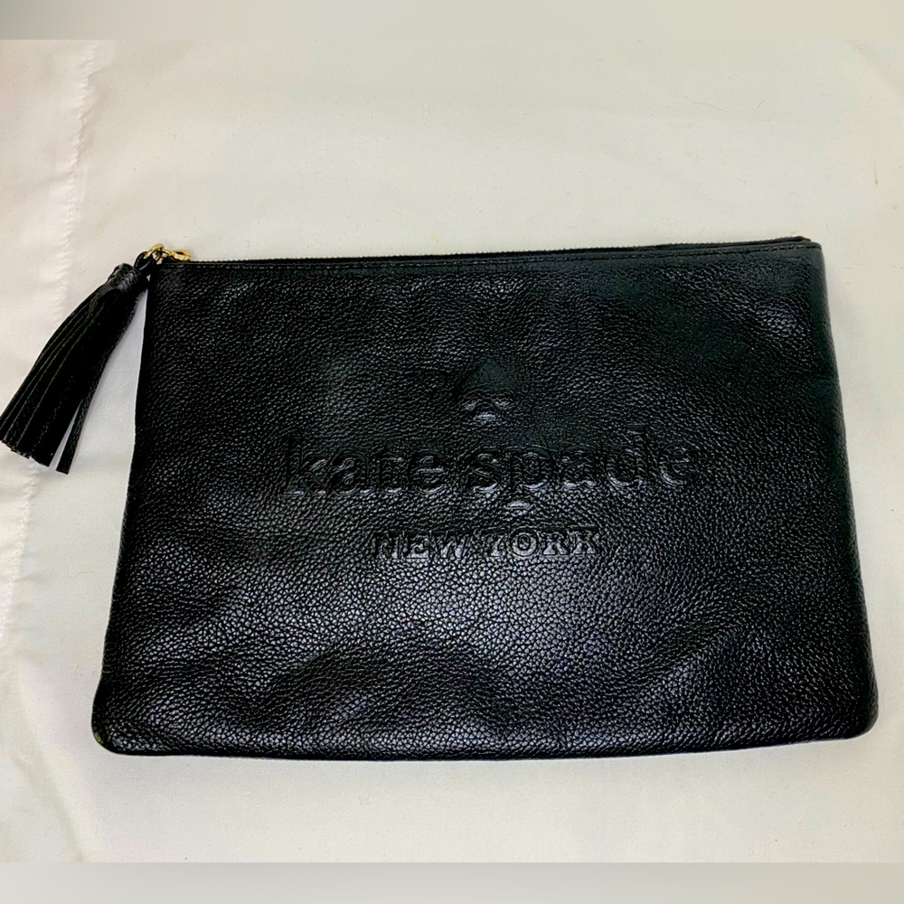 Kate Spade New York large leather clutch pouch